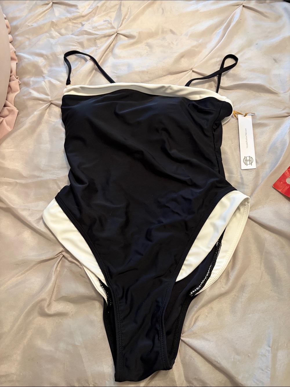 House of Harlow 1960 Black and White One-Piece Swimsuit